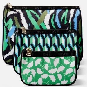 DVF x Target Travel Pouches Disco Zebra/Arrow Geo/Ginkgo 3-Pack